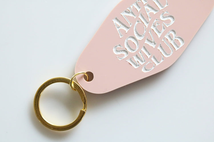 anti social wives club motel keychain | CHOOSE YOUR COLOR