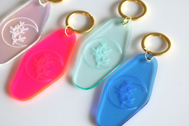 floral moon motel keychain | CHOOSE YOUR COLOR