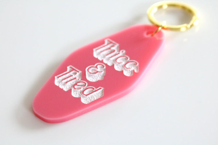 thicc & tired keychain | CHOOSE YOUR COLOR