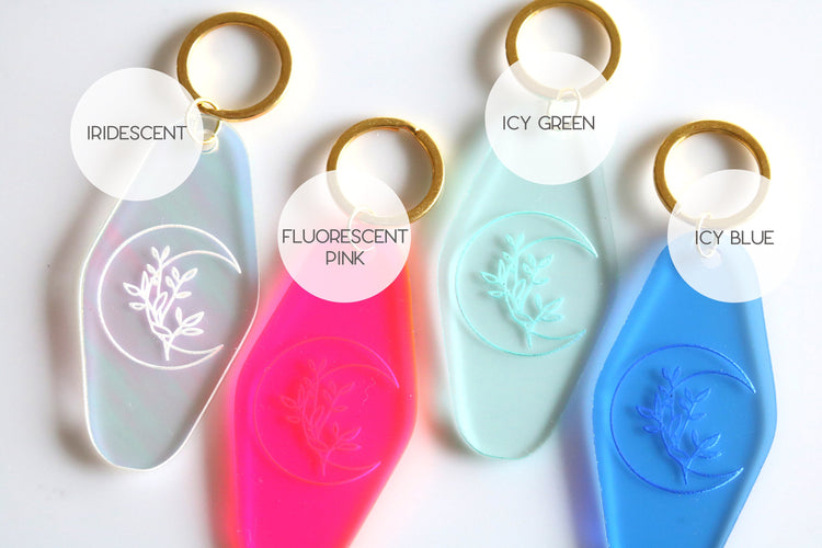 floral moon motel keychain | CHOOSE YOUR COLOR