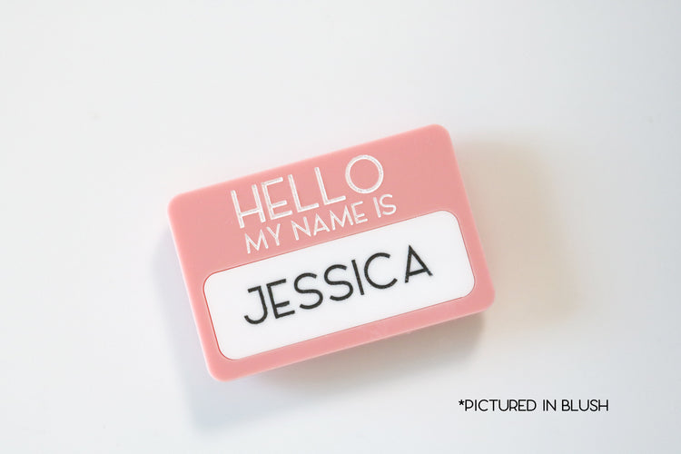 custom reusable 'hello my name is' name tag | CHOOSE YOUR COLOR | badge | work | conference | meeting | student | personalized | magnet