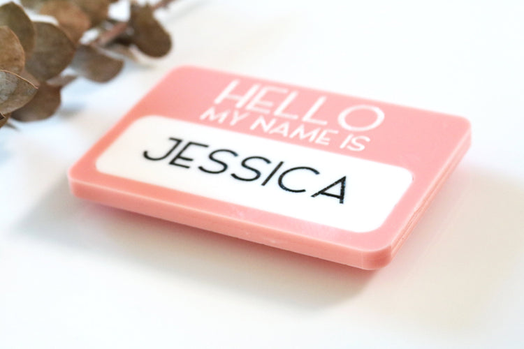 custom reusable 'hello my name is' name tag | CHOOSE YOUR COLOR | badge | work | conference | meeting | student | personalized | magnet