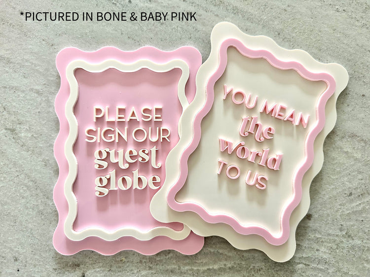 wavy cards and gifts sign | guestbook sign | retro wave | acrylic wedding sign | wedding decor | reception | acrylic | gift card table