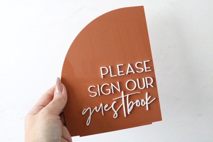 acrylic half arch guestbook sign | acrylic wedding sign | wedding decor | arched | wedding reception | acrylic | gift table | card box