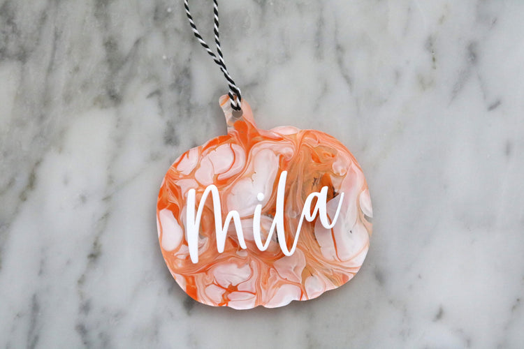 custom pumpkin halloween name tag