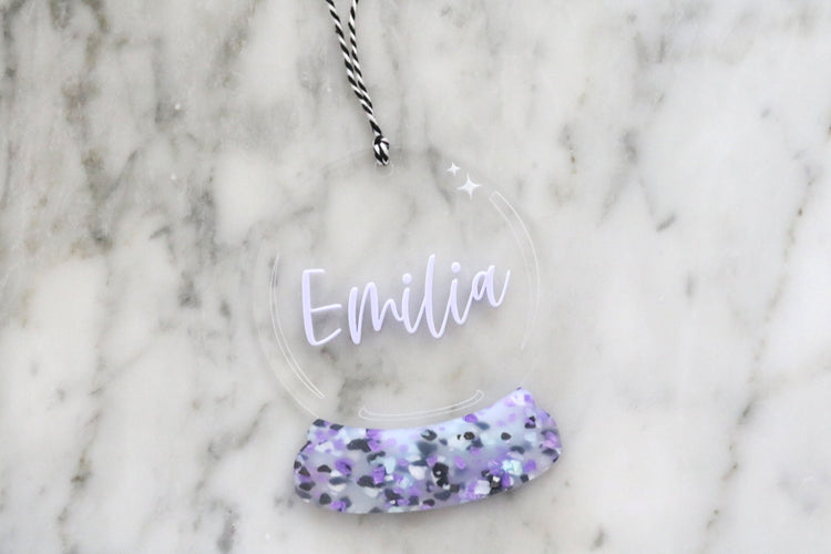 custom crystal ball halloween name tag