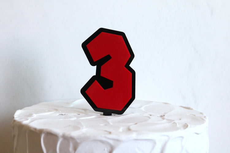super mario inspired birthday acrylic number cake topper | CHOOSE YOUR NUMBER