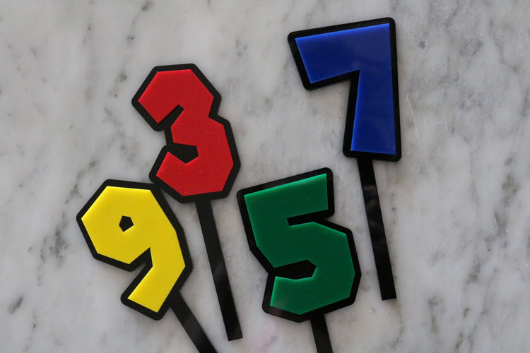 super mario inspired birthday acrylic number cake topper | CHOOSE YOUR NUMBER