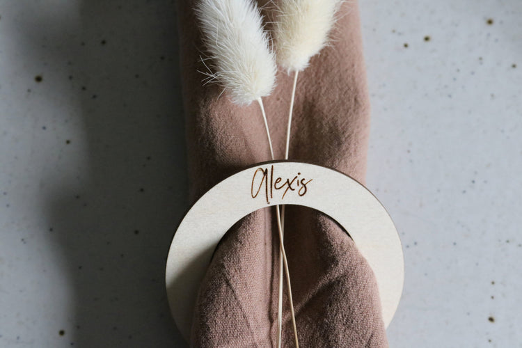 custom wood napkin ring place card | napkin holder