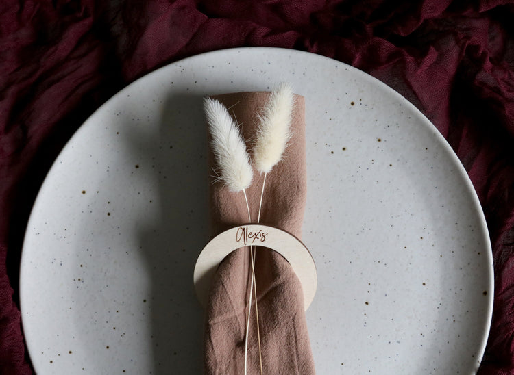 custom wood napkin ring place card | napkin holder
