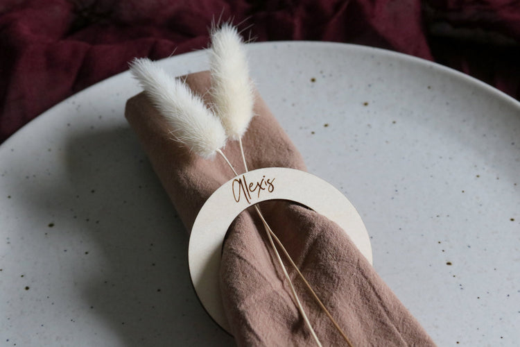 custom wood napkin ring place card | napkin holder