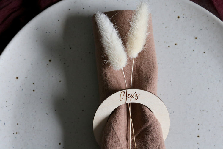 custom wood napkin ring place card | napkin holder