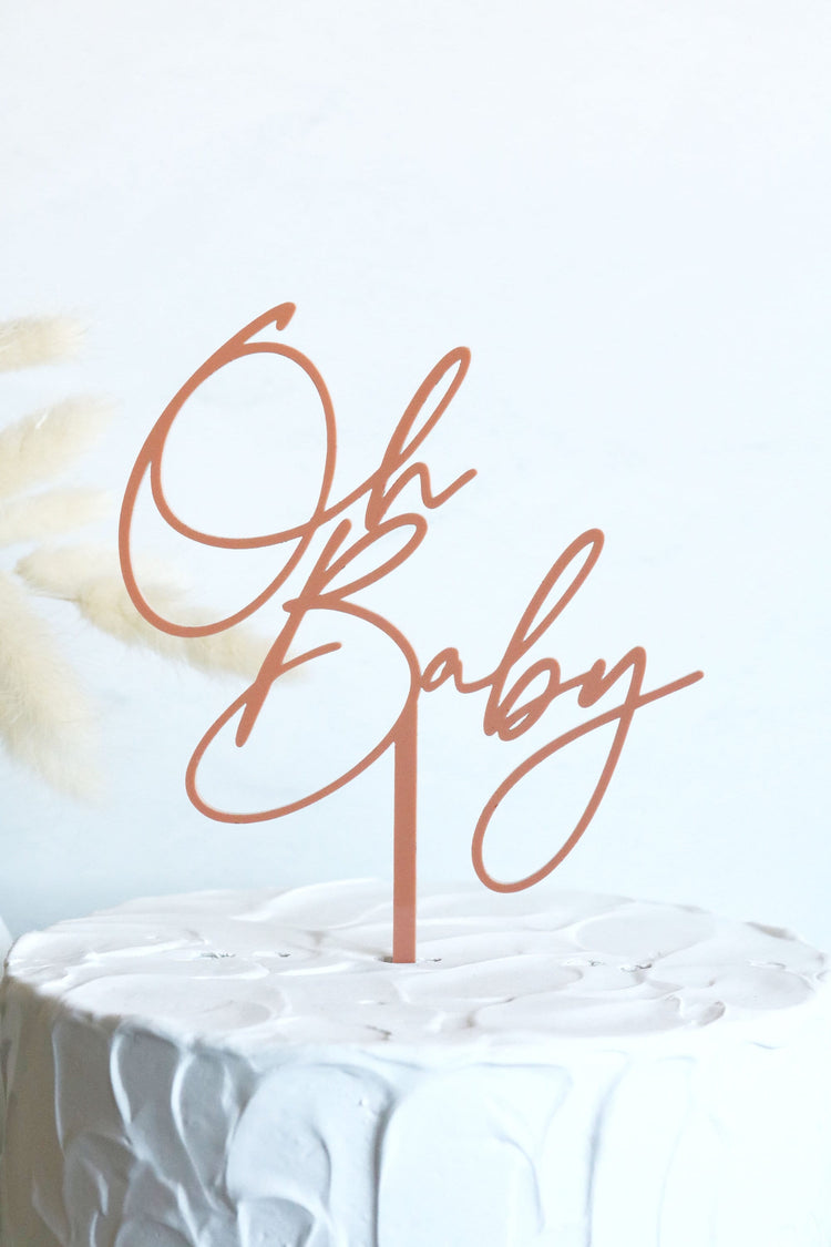 oh baby acrylic cake topper | CHOOSE YOUR COLOR