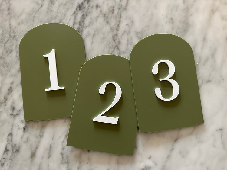 acrylic arch table number signs | acrylic wedding sign | wedding decor | arched table number | wedding table number | acrylic table number