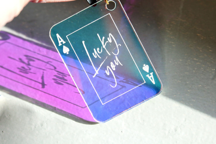lucky you ace of spades card keychain | lucky girl | gift | backpack | key chain | bag tag | tik tok | best friend | manifest | lucky