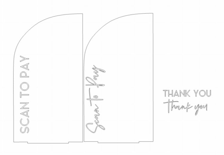 acrylic double arch scan to pay QR code business sign | small business sign | payment | freestanding | logo | market sign | touchless