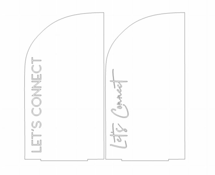 acrylic double arch social media QR code business sign | small business sign | let's connect | freestanding | logo | market sign | touchless