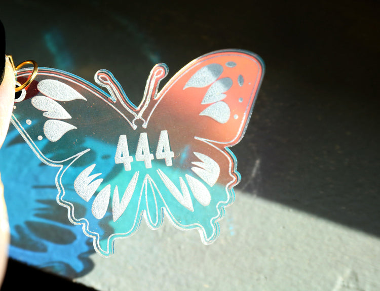 iridescent angel number butterfly keychain | manifest protection balance lucky alignment key chain 111 222 333 444 555 666 777 888 999 1111