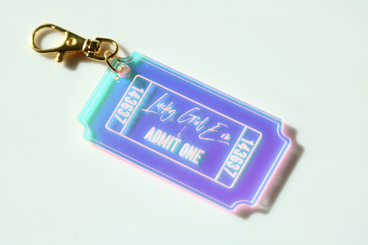 lucky girl era ticket stub keychain | lucky girl | gift | backpack | key chain | bag tag | tik tok | best friend | christmas gift | manifest