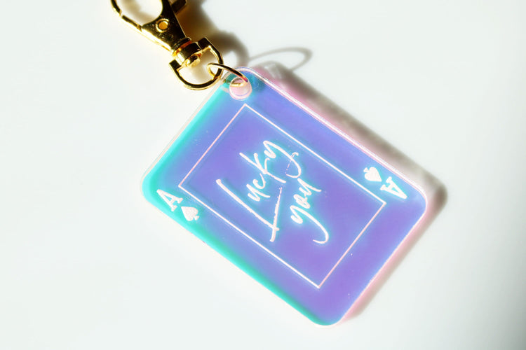 lucky you ace of spades card keychain | lucky girl | gift | backpack | key chain | bag tag | tik tok | best friend | manifest | lucky