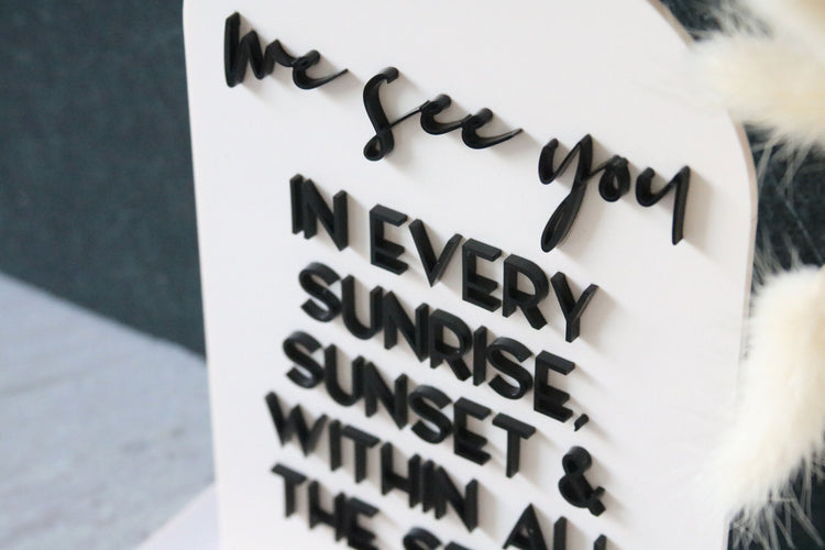 acrylic arch memory sign | acrylic wedding sign | wedding decor | arched | wedding reception | acrylic | in loving memory | memorial