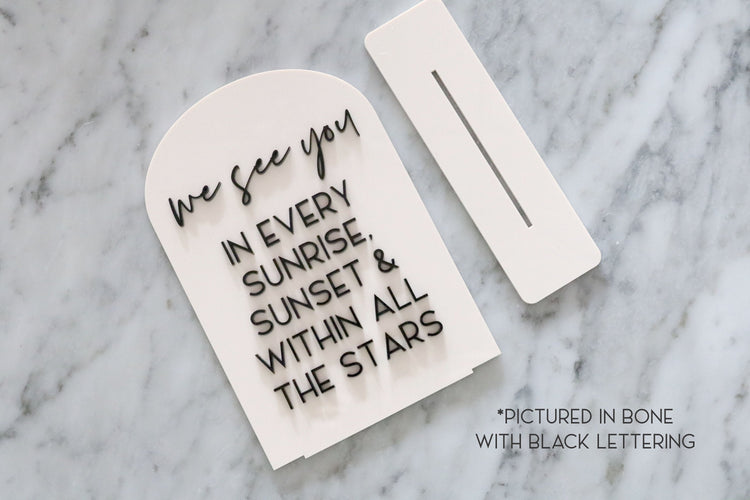 acrylic arch memory sign | acrylic wedding sign | wedding decor | arched | wedding reception | acrylic | in loving memory | memorial