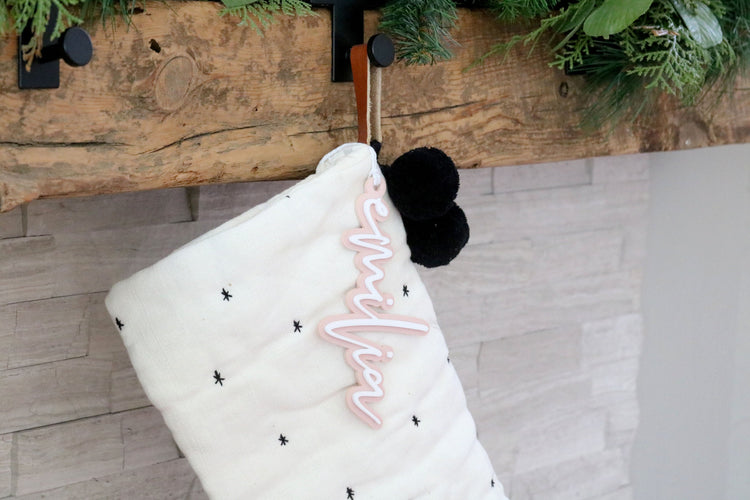 custom stocking name tag | name ornament | name gift tag | christmas ornament | monogram | personalized | christmas gift | stocking stuffer