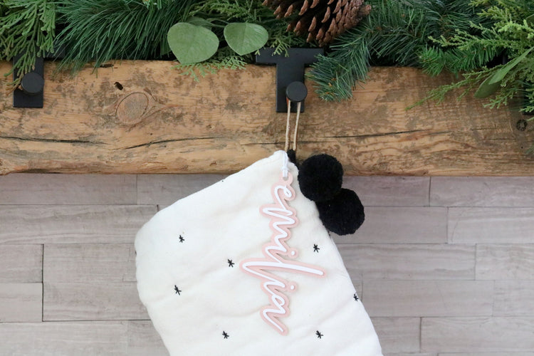 custom stocking name tag | name ornament | name gift tag | christmas ornament | monogram | personalized | christmas gift | stocking stuffer