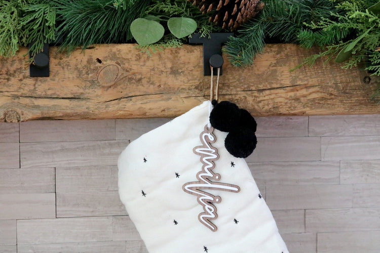 custom stocking name tag | name ornament | name gift tag | christmas ornament | monogram | personalized | christmas gift | stocking stuffer