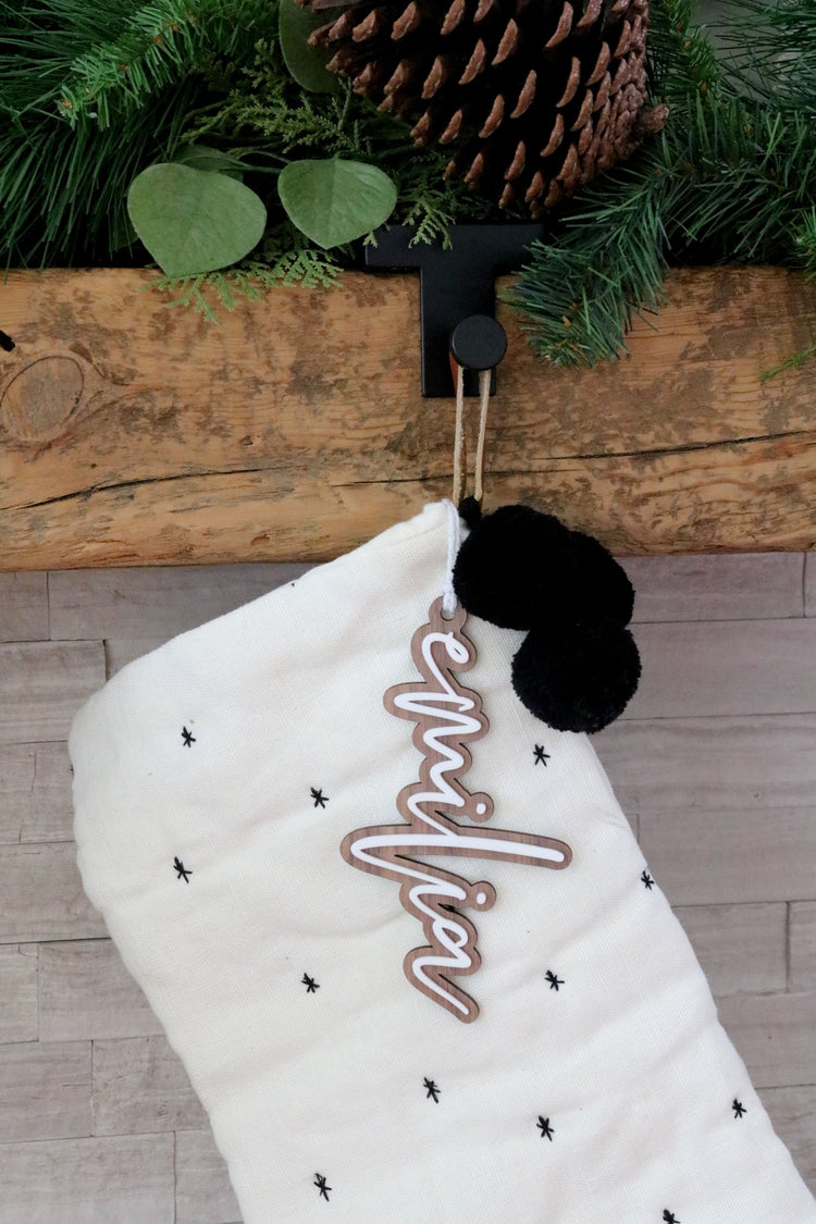 custom stocking name tag | name ornament | name gift tag | christmas ornament | monogram | personalized | christmas gift | stocking stuffer
