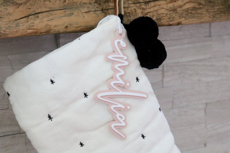 custom stocking name tag | name ornament | name gift tag | christmas ornament | monogram | personalized | christmas gift | stocking stuffer