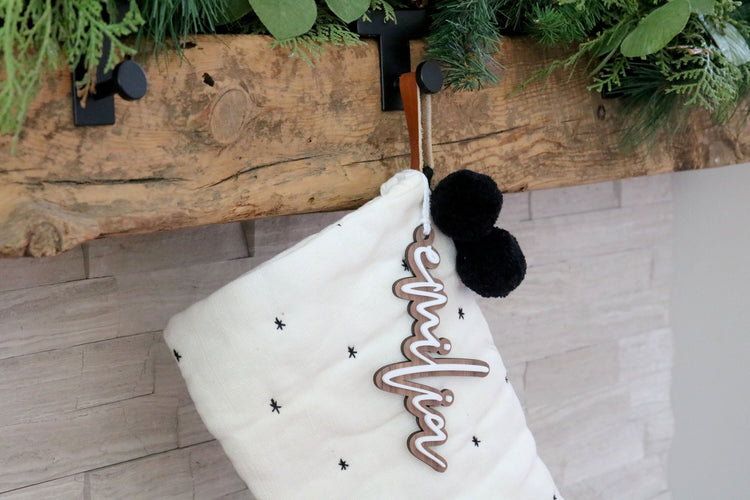 custom stocking name tag | name ornament | name gift tag | christmas ornament | monogram | personalized | christmas gift | stocking stuffer