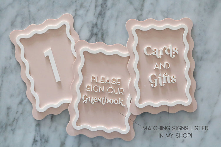 acrylic wavy table number signs | acrylic wedding sign | wedding decor | wavy table number | wedding table number | acrylic table number