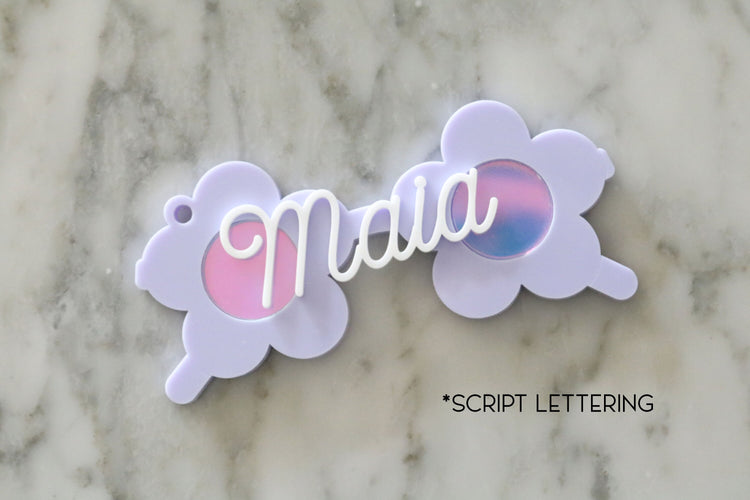 custom retro daisy sunglasses acrylic basket name tag | valentines day | flower sunglasses | easter basket | name | holiday | basket tag