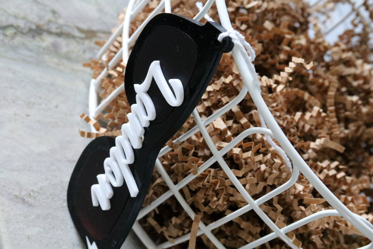 custom rad dude sunglasses acrylic basket name tag | valentines day | rad little dude | easter basket | name | holiday | basket tag