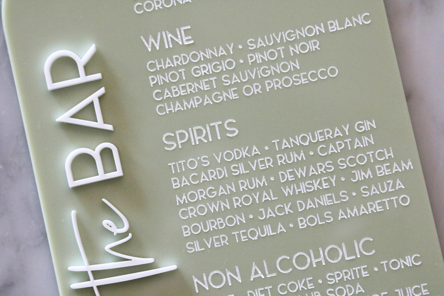 acrylic arch bar sign | acrylic wedding sign | wedding decor | arched | signature drinks | reception | acrylic | bar table | drinks|bar sign