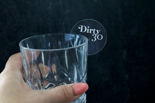 custom round clear acrylic drink escort cards