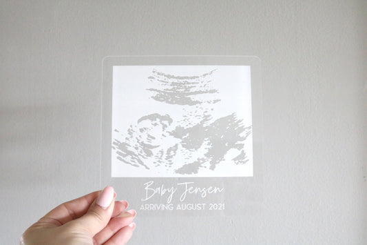 custom engraved baby ultrasound polaroid sign | acrylic or wood