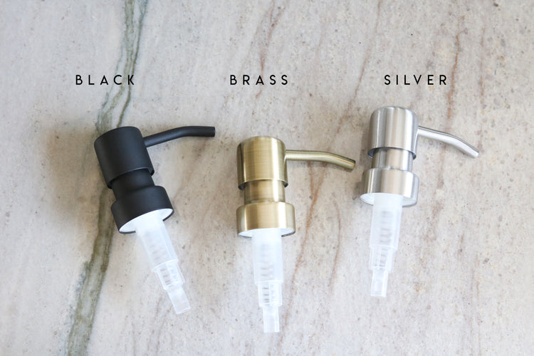 HANDS + DISHES | calligraphy black glass soap dispenser set