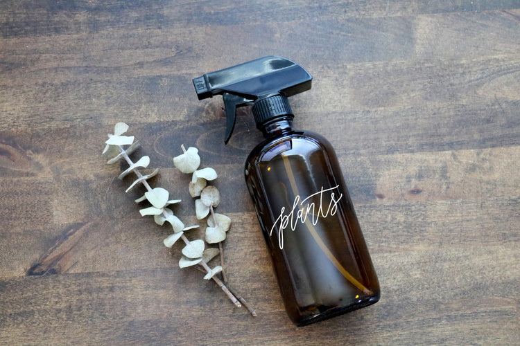 custom calligraphy amber glass spray bottle