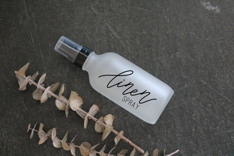 custom calligraphy frosted clear glass spray bottle 4oz