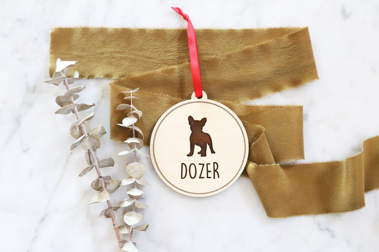 custom pet silhouette wood christmas ornament