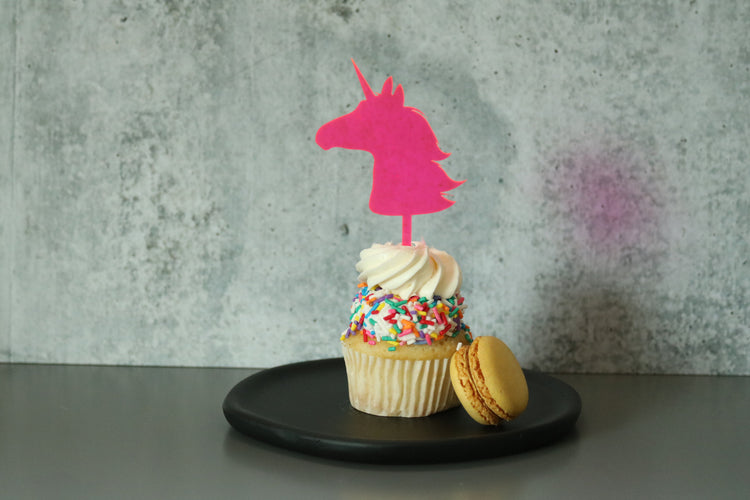 unicorn cake cupcake topper | set of 4