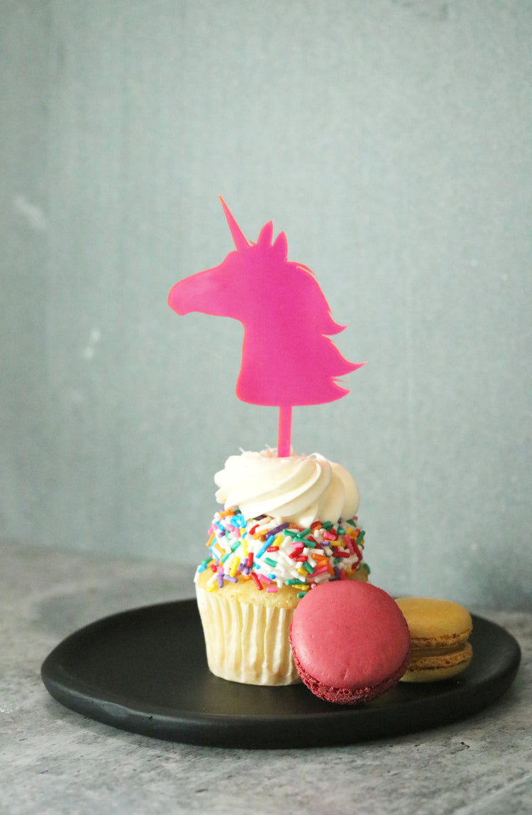 unicorn cake cupcake topper | set of 4