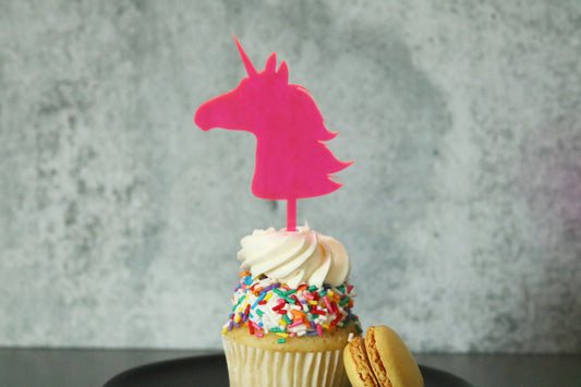 unicorn cake cupcake topper | set of 4