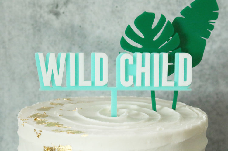 wild child double layer birthday acrylic cake topper