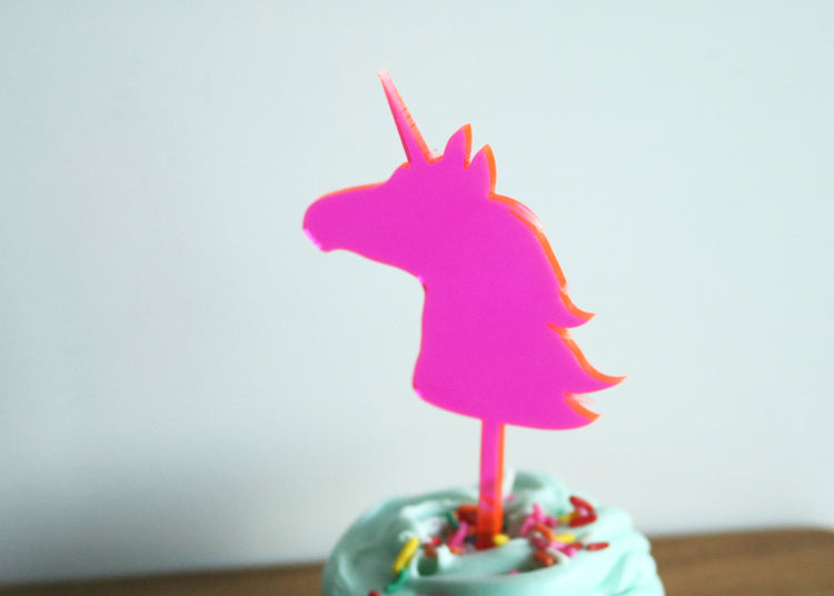 unicorn cake cupcake topper | set of 4