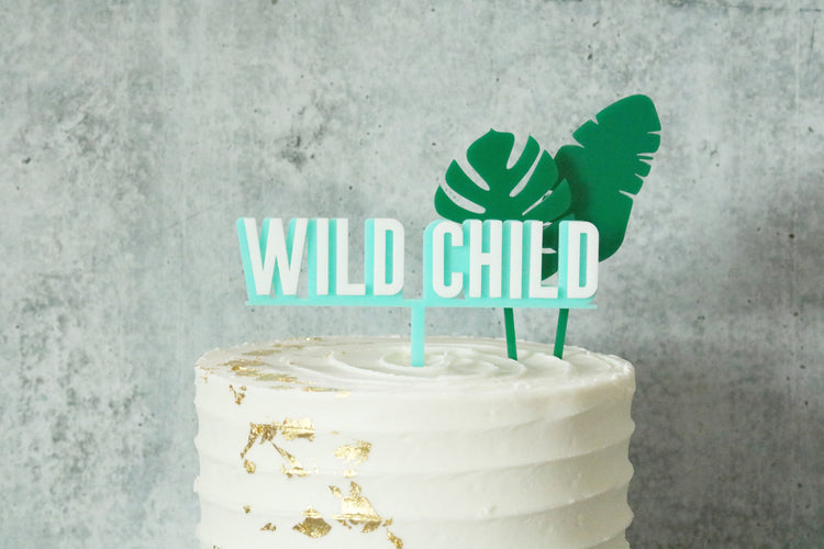 wild child double layer birthday acrylic cake topper