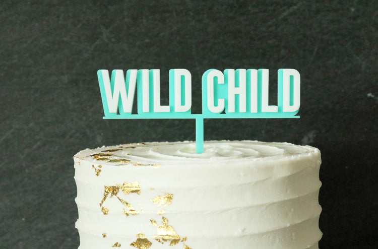 wild child double layer birthday acrylic cake topper