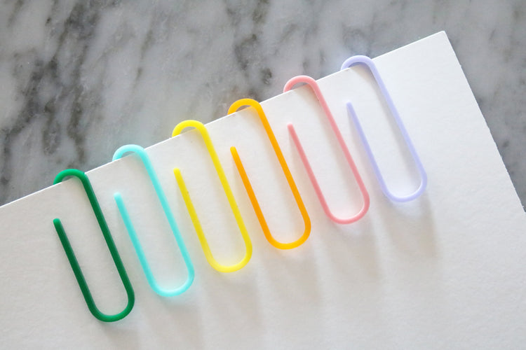 colorful large acrylic paper clips | set of 6